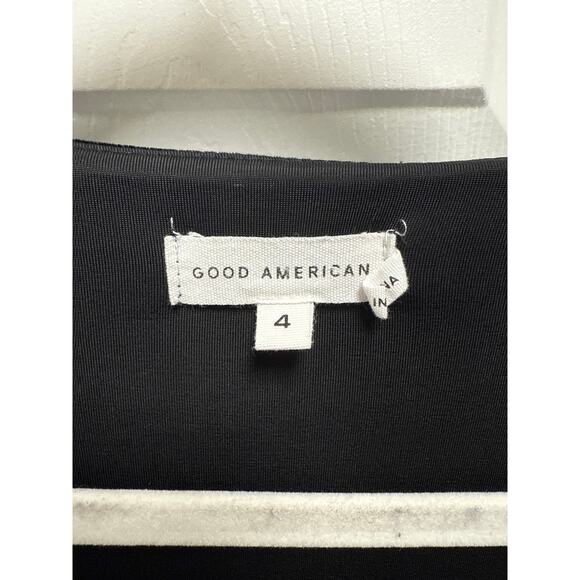Good American VNeck Black Velvet Long Sleeve Thong Bodysuit Size XL Goth Grunge - Picture 7 of 8